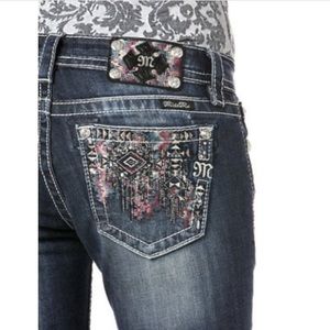 MISS ME Jeans, Like New.  Cool Pattern!!